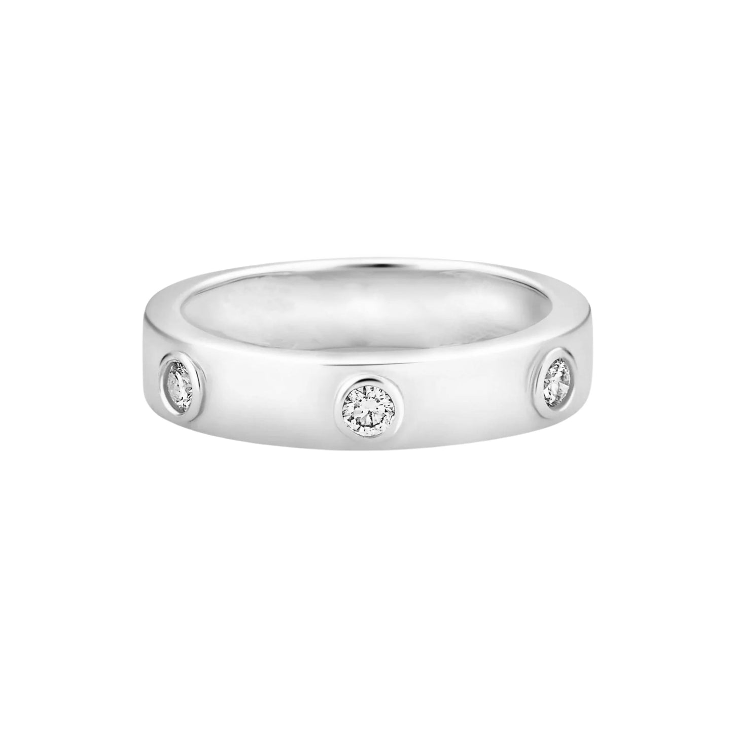 CARTI RING- SILVER + 6 CRYSTAL