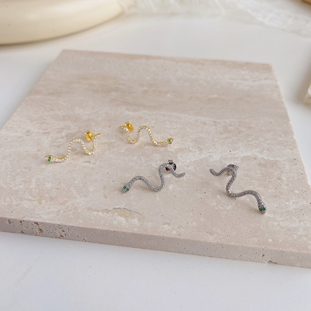 GOLD PLATED SNAKE EARRINGS