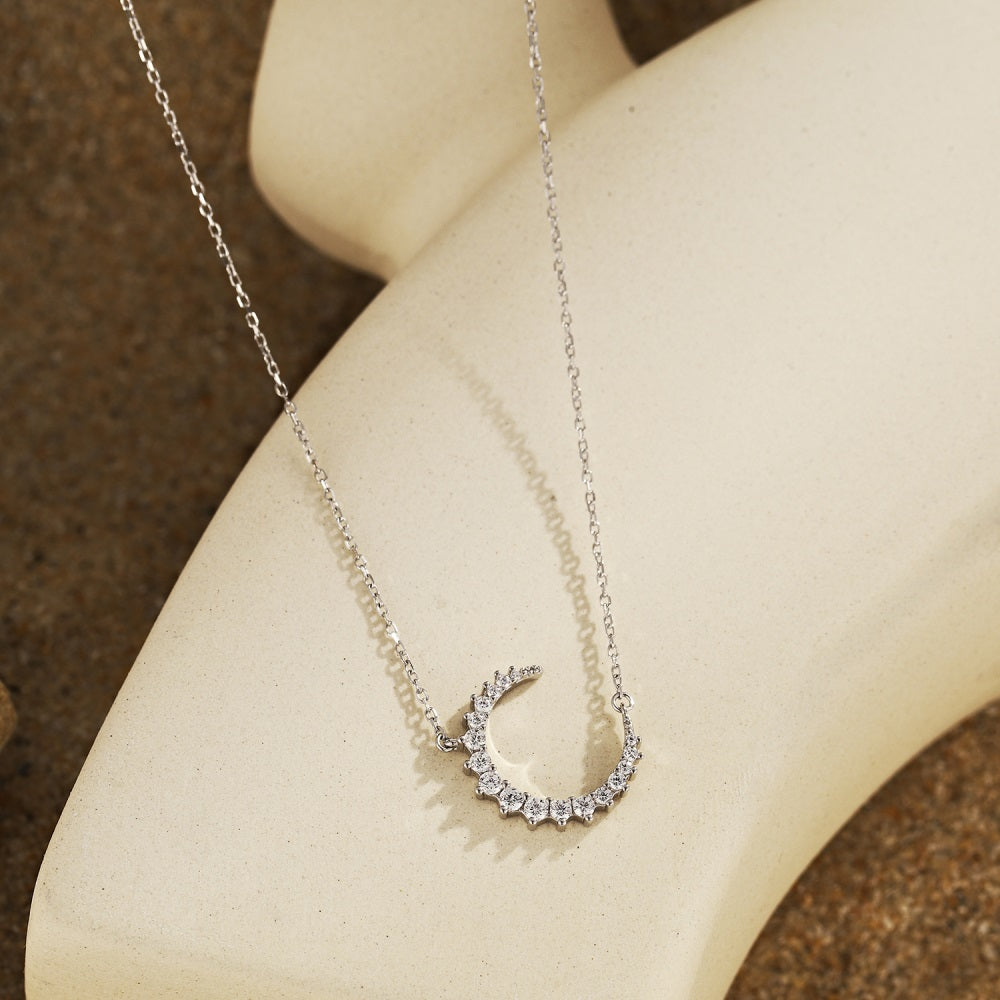 STERLING SILVER CRESCENT NECKLACE