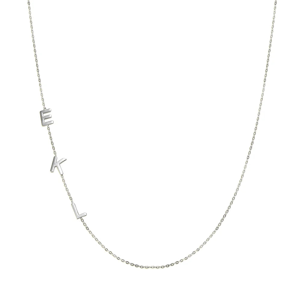SILVER SIDE INITIAL NECKLACE