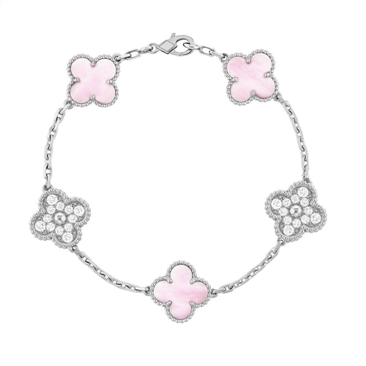 VANESSA CRYSTAL BRACELET SILVER + ROSE