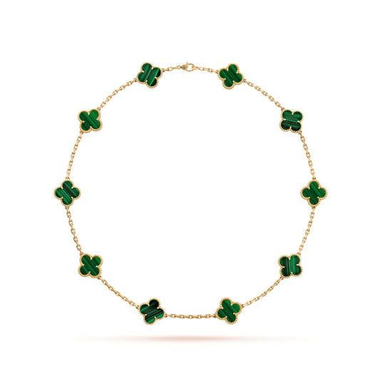 VANESSA NECKLACE- GOLD + EMERALD