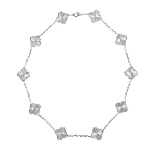 VANESSA NECKLACE- SILVER + CRYSTAL