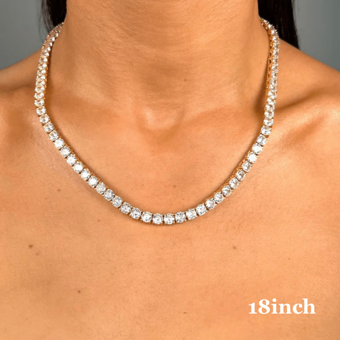 LUXE 5MM TENNIS NECKLACE- SILVER