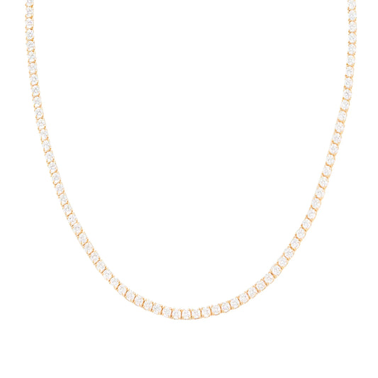 SARINA 2MM TENNIS NECKLACE- GOLD
