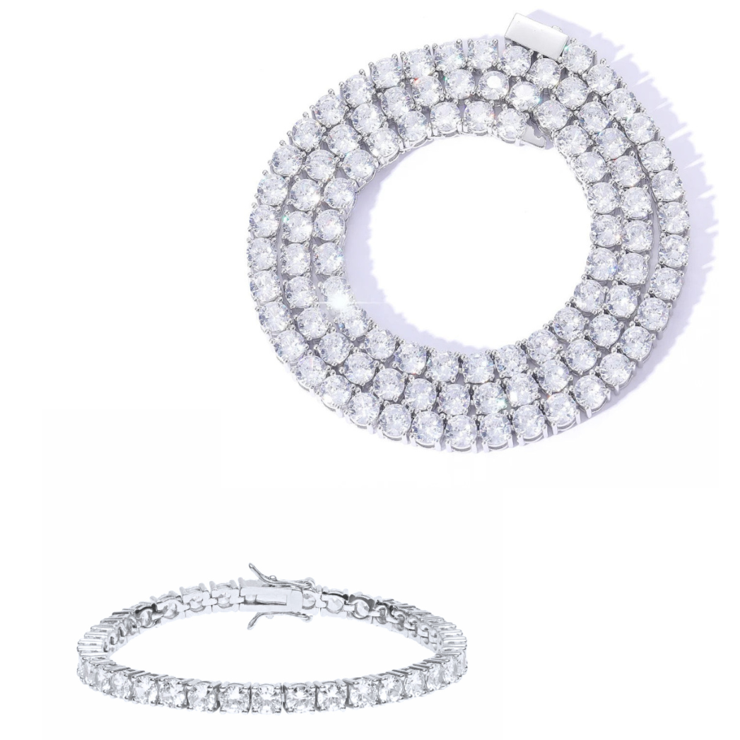 LUXE 5MM TENNIS SET- SILVER