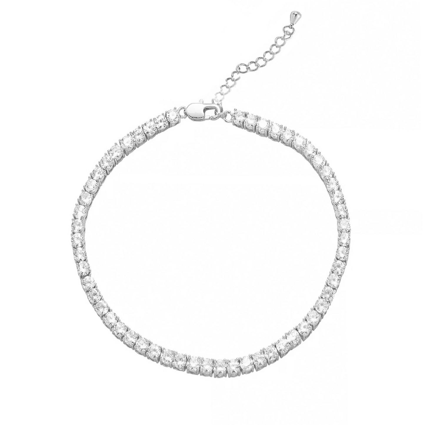 GIGI TENNIS ANKLET- SILVER