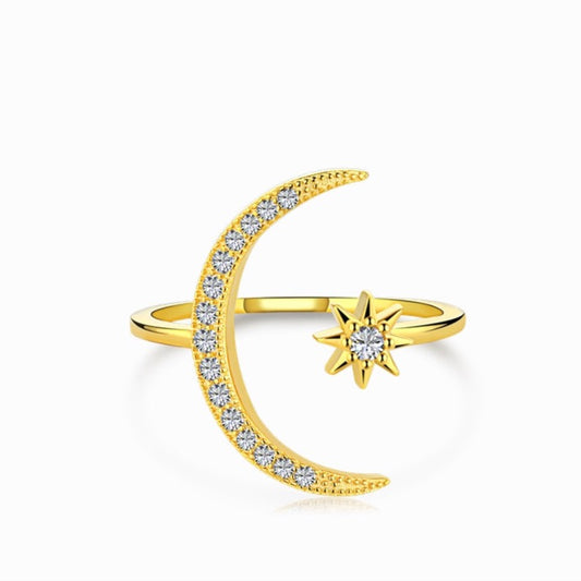 GOLD PLATED ADJUSTABLE LUNA RING