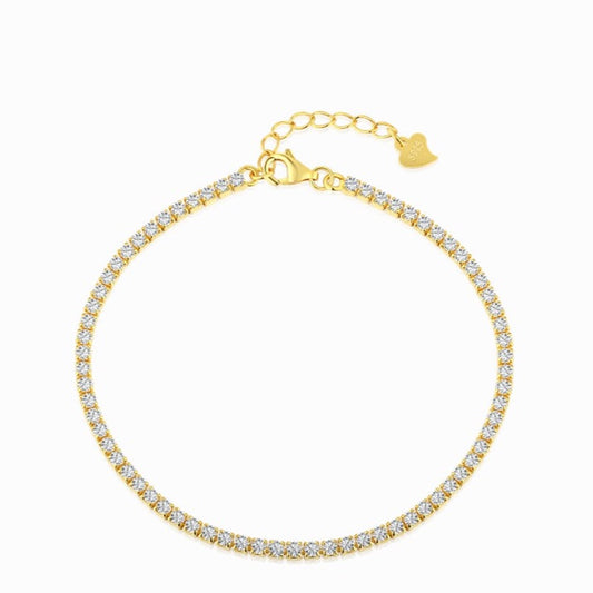 SARINA 2MM ADJUSTABLE TENNIS BRACELET GOLD PLATED
