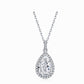 HALO PEAR NECKLACE- SILVER