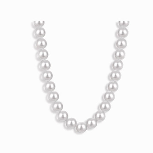 STERLING SILVER WHITE PEARL NECKLACE
