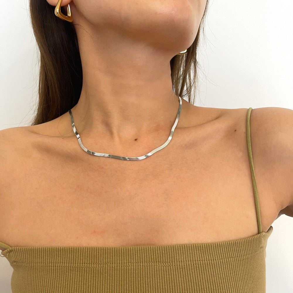 BAND NECKLACE- SILVER