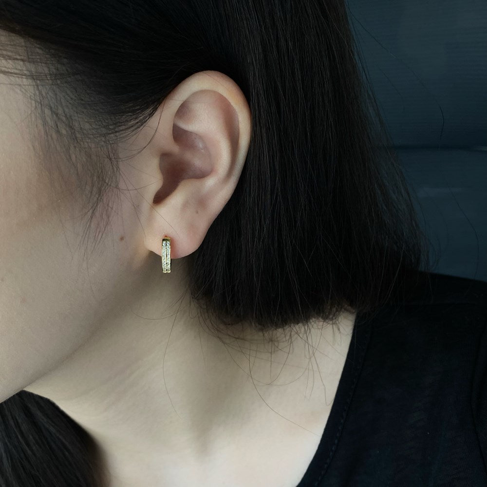 GOLD PLATED MINI DOUBLE HOOP EARRINGS