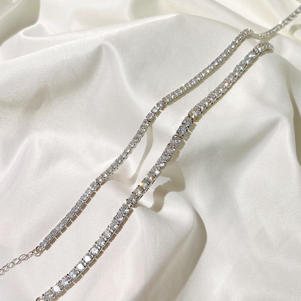 SARINA 2MM ADJUSTABLE TENNIS BRACELET- SILVER
