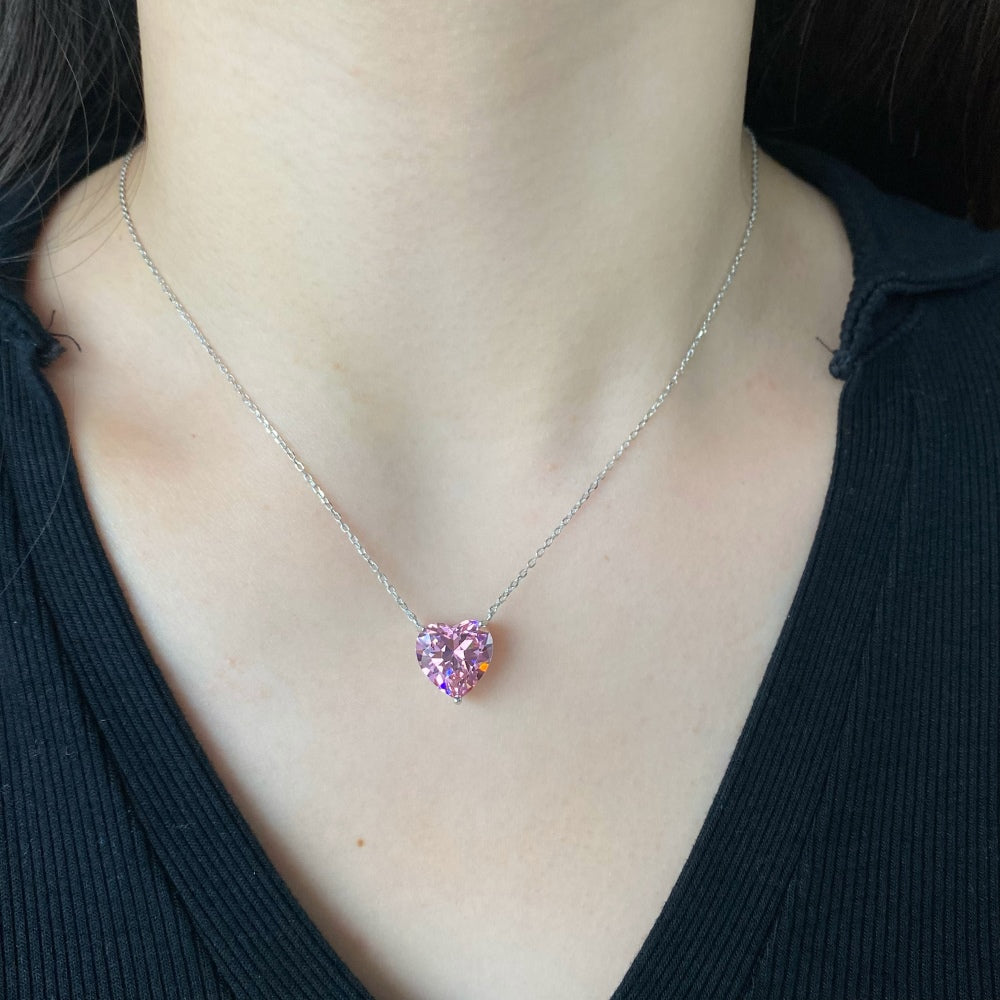 STERLING SILVER PINK AMANTE NECKLACE