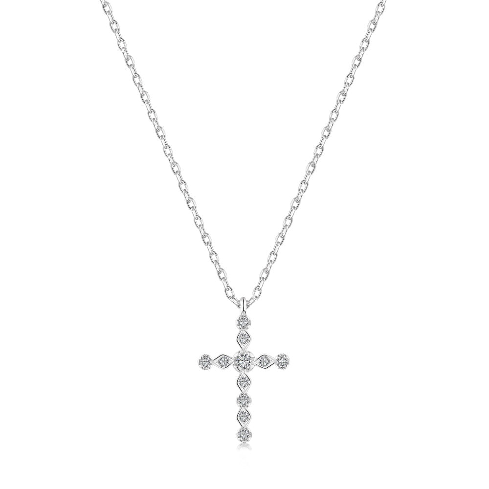 DAINTY CROSS NECKLACE- SILVER