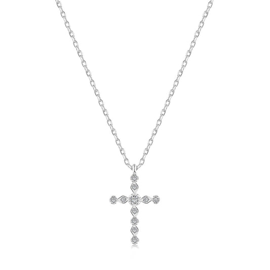 DAINTY CROSS NECKLACE- SILVER