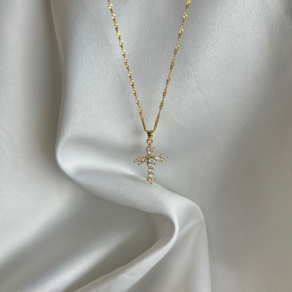 MINI CROSS NECKLACE- GOLD