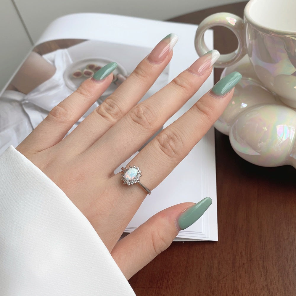 STERLING SILVER OPAL RING