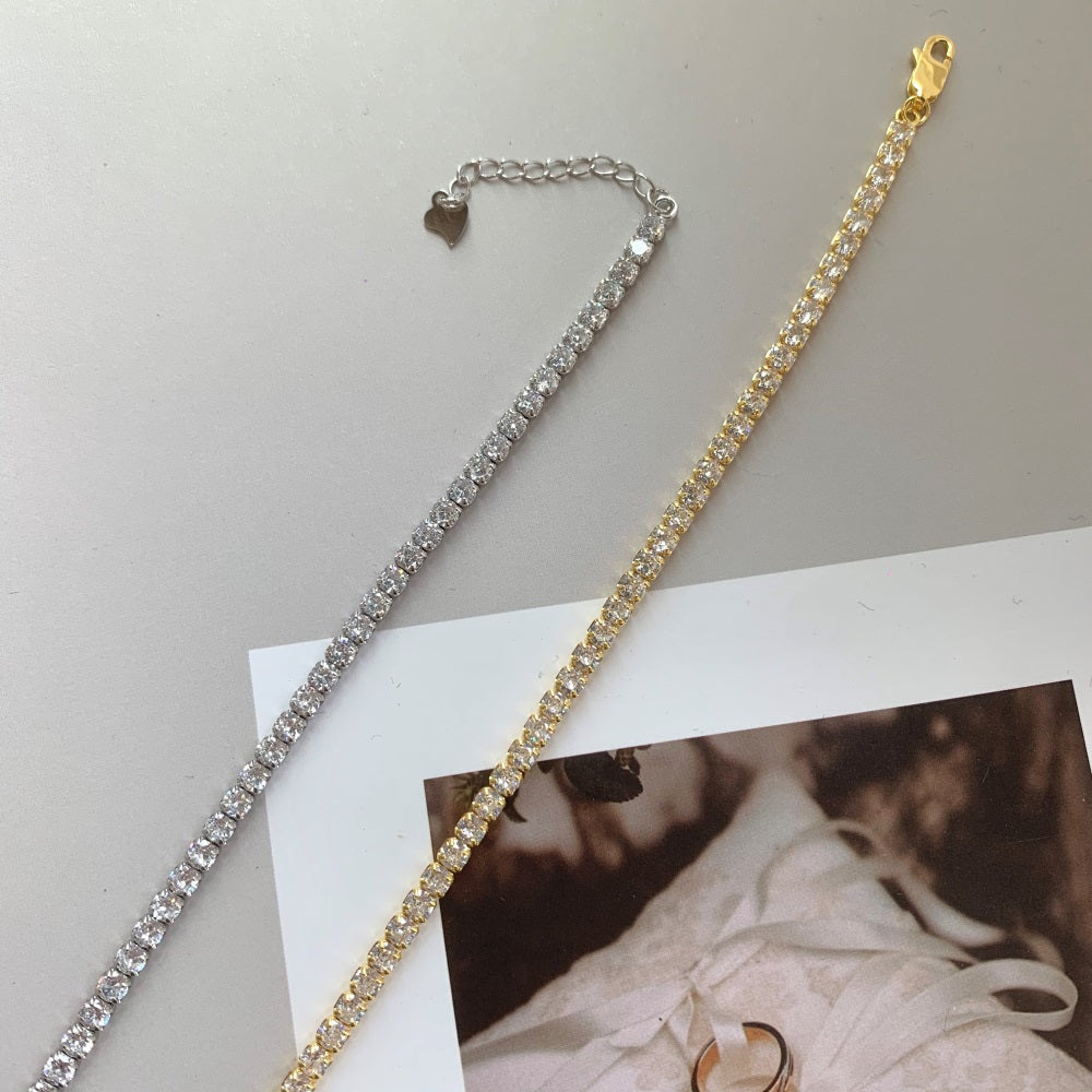 TALIA 3MM ADJUSTABLE TENNIS BRACELET GOLD PLATED