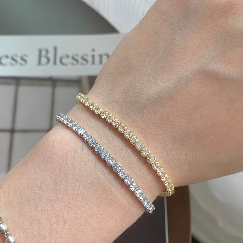 TALIA 3MM ADJUSTABLE TENNIS BRACELET GOLD PLATED
