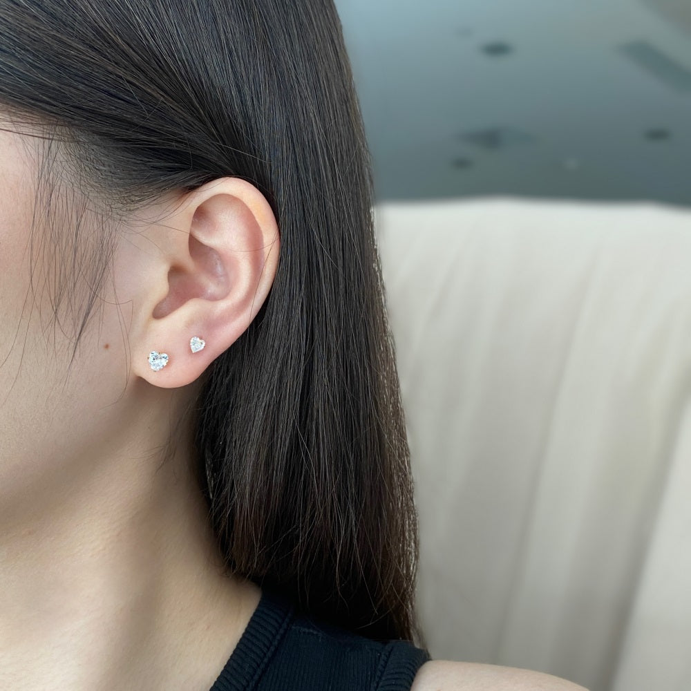 MINI HEART STUD EARRINGS- GOLD PLATED