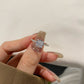 CUSHION CUT STAPLE RING- SILVER