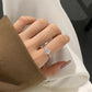 CUSHION CUT STAPLE RING- SILVER