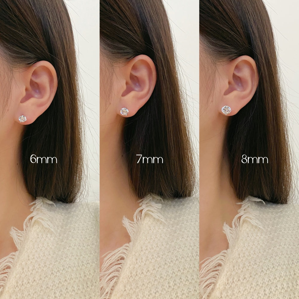 STERLING SILVER ROUND STUD EARRINGS