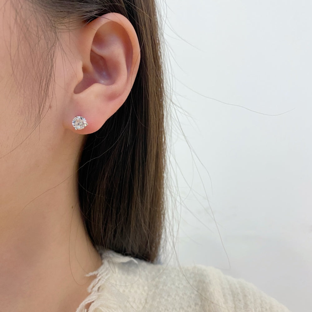 STERLING SILVER ROUND STUD EARRINGS