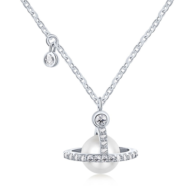 STERLING SILVER PEARL ORB NECKLACE