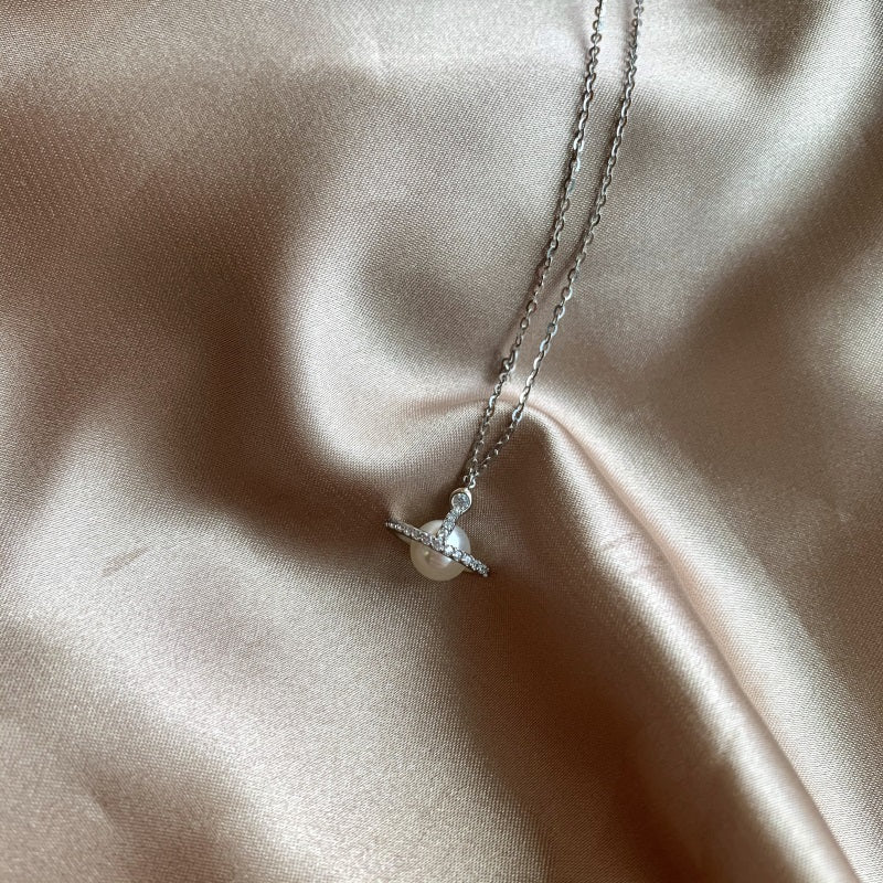 STERLING SILVER PEARL ORB NECKLACE
