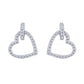 HEART DANGLE EARRINGS- SILVER