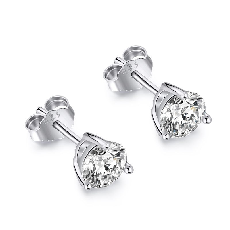 STERLING SILVER ROUND STUD EARRINGS