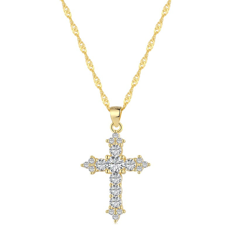 MINI CROSS NECKLACE- GOLD