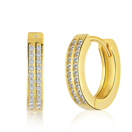 GOLD PLATED MINI DOUBLE HOOP EARRINGS