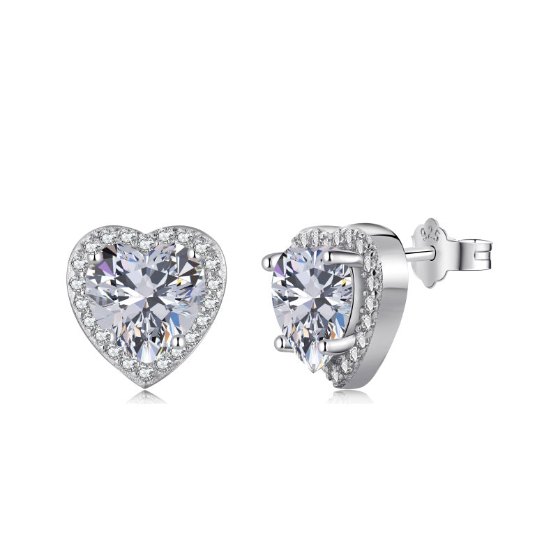 HALO HEART EARRINGS- SILVER