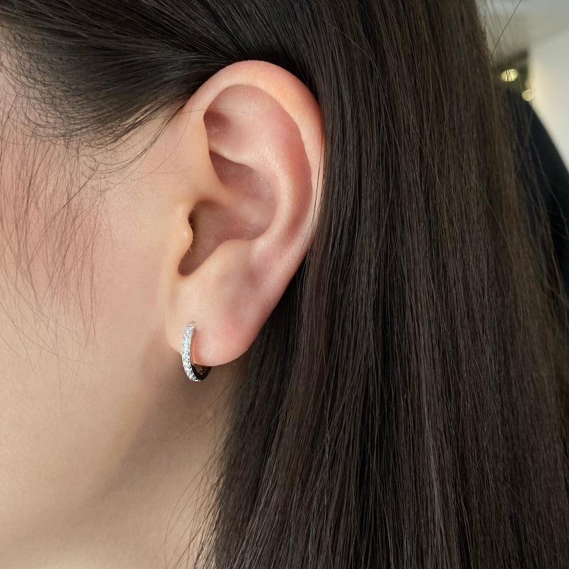 STERLING SILVER MINI HOOP EARRINGS