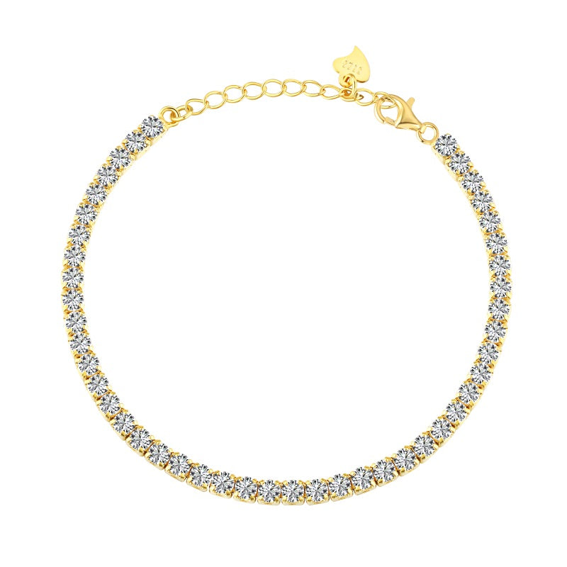 TALIA 3MM ADJUSTABLE TENNIS BRACELET GOLD PLATED