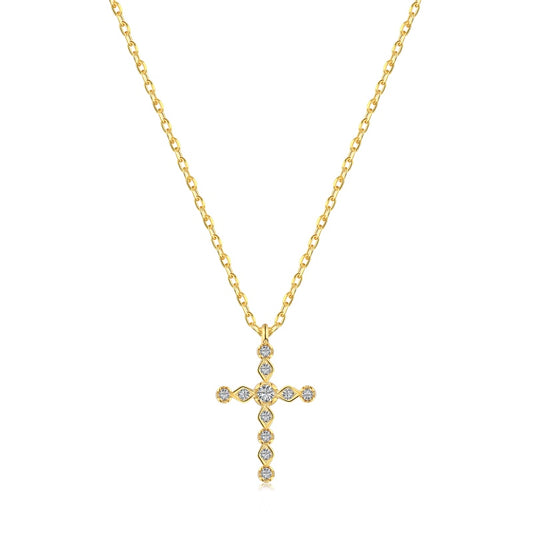 DAINTY CROSS NECKLACE- GOLD
