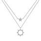 STERLING SILVER SUN AND STAR NECKLACE SET