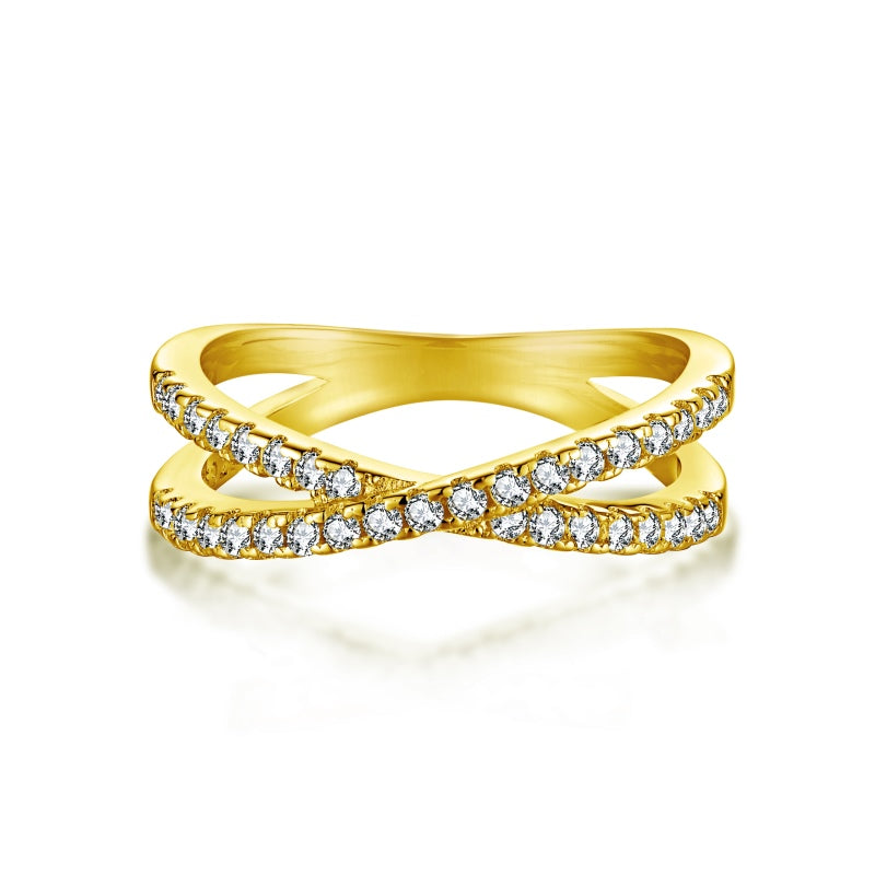 CROSSOVER BAND RING- GOLD