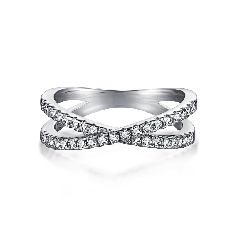 CROSSOVER BAND RING- SILVER