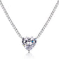 HEART TENNIS NECKLACE- SILVER