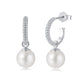STERLING SILVER MINI PEARL HOOP EARRINGS