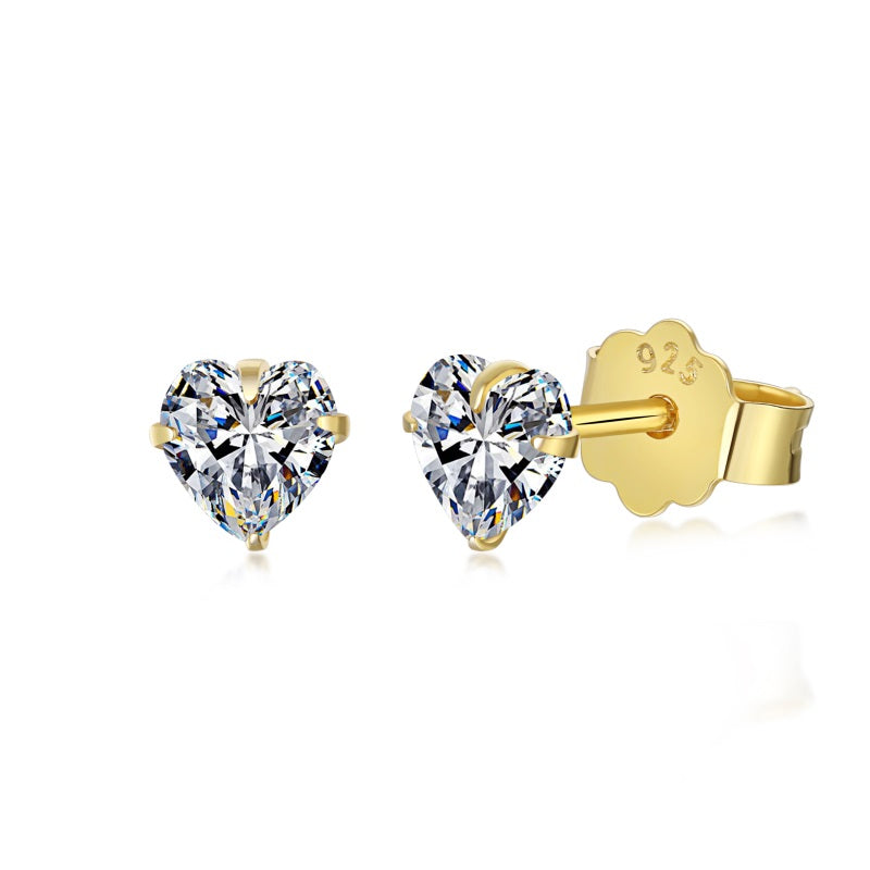 MINI HEART STUD EARRINGS- GOLD PLATED