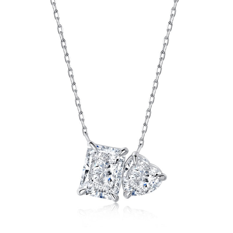 STERLING SILVER TOI ET MOI NECKLACE