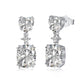 CUSHION DANGLE EARRINGS- SILVER