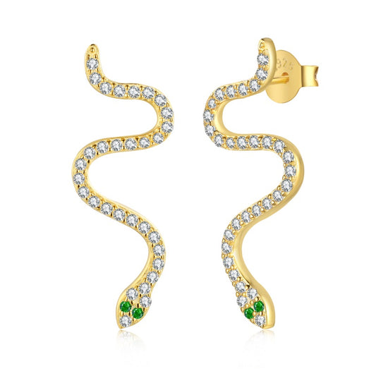 GOLD PLATED SNAKE EARRINGS