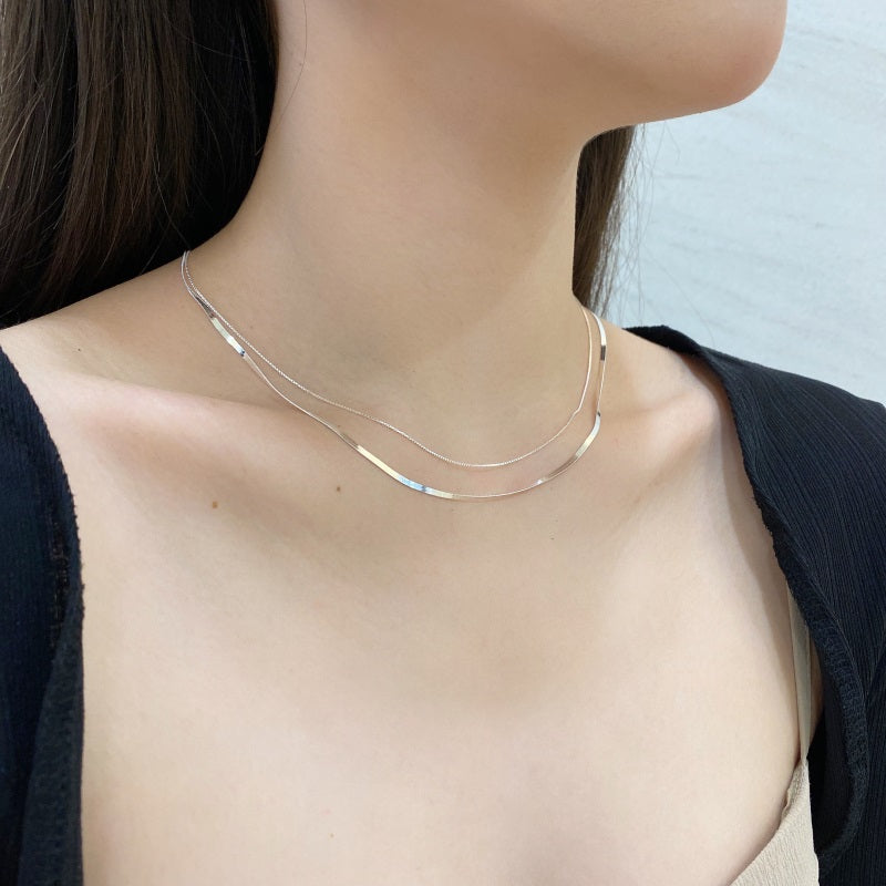 BAND NECKLACE SET- SILVER